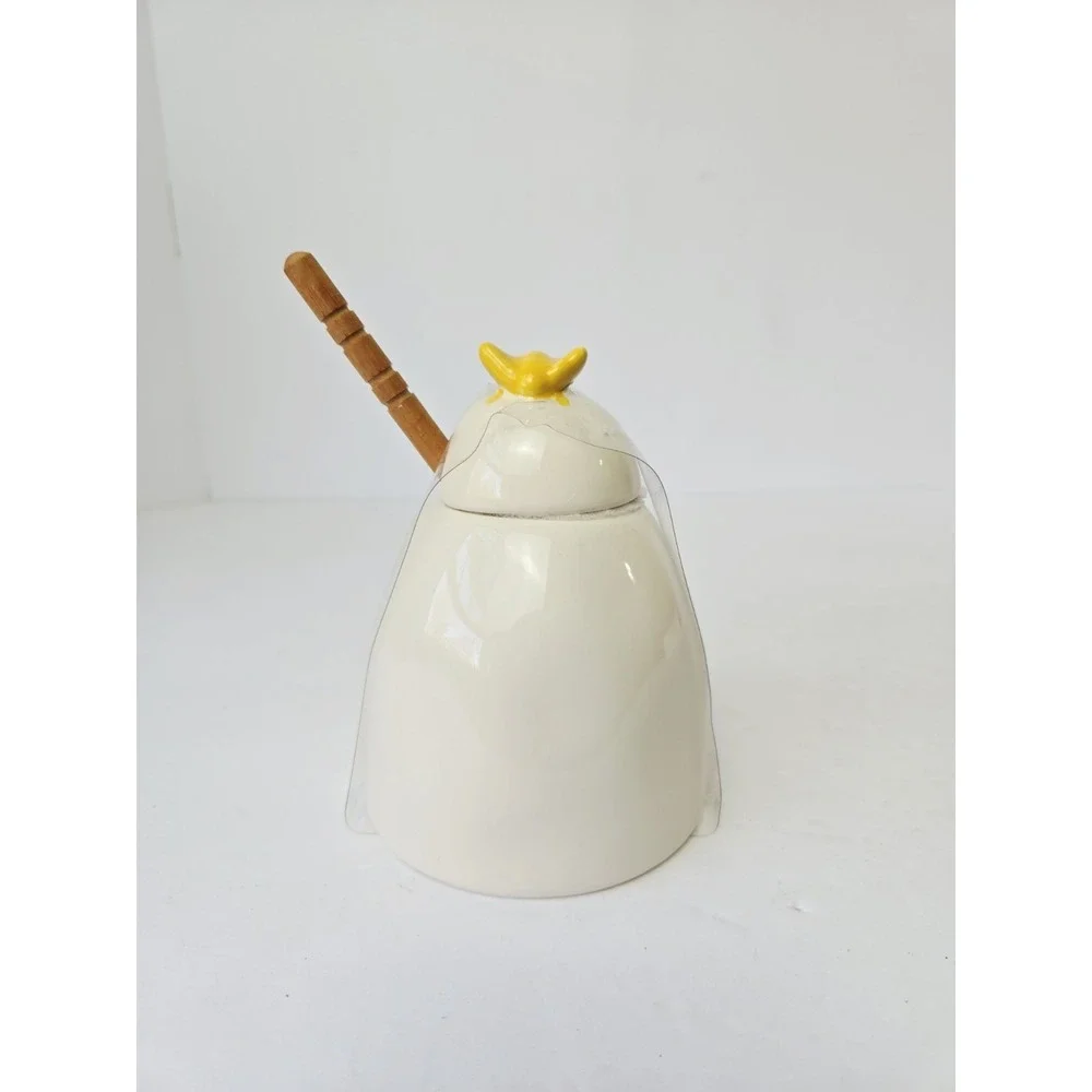 Rae Dunn Honey Pot Dish Jar with Dipper Artisan Collection by Magenta Ray Dunn‎